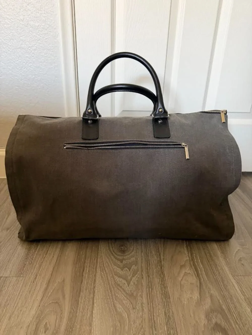 Hook + Albert Grey Waxed Canvas Weekender Bag 22